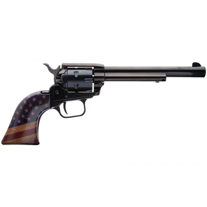 Heritage Rough Rider Revolver - Black | .22 LR | 6.5" Barrel | 6rd | Gold USA Flag Grips