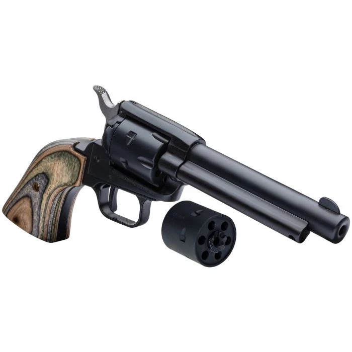 Heritage Rough Rider Revolver - Satin Black | .22 LR / .22 WMR | 4.75" Barrel | 6rd | Camo Laminate Wood Grips