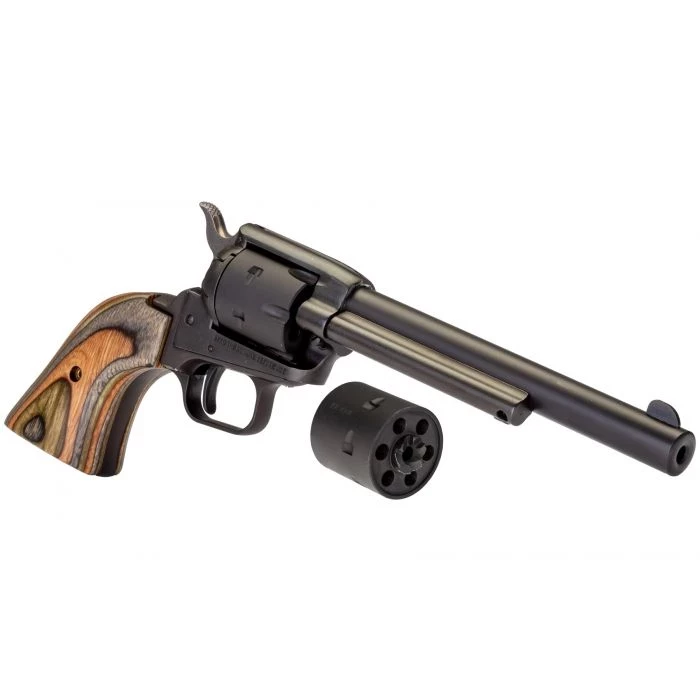 Heritage Rough Rider Revolver - Satin Black | .22 LR / .22 WMR | 6.5" Barrel | 6rd | Camo Laminate Wood Grips